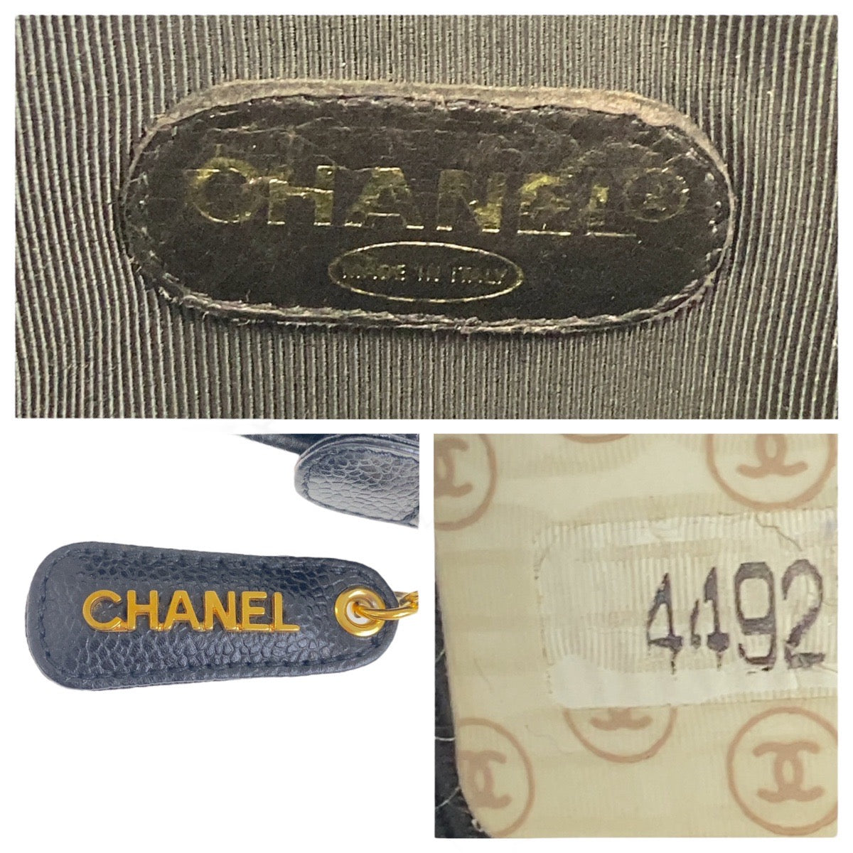 21737
CHANEL Vintage Triple Coco Mark Black Gold Hardware Leather Shoulder Bag Ladies A180