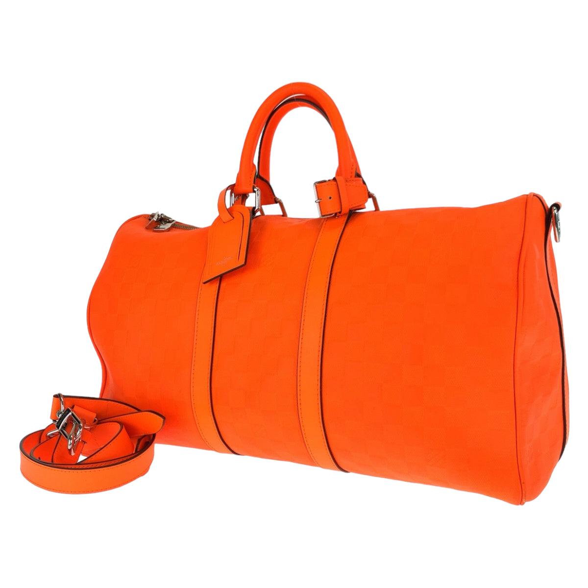 21738
LOUIS VUITTON ルイヴィトン ダミニアンアンフィニ キーポル45 バンドリエール フュージョンオレンジ シルバー金具 PVC N41142 ボストンバッグ ショルダーバッグ メンズ AB160