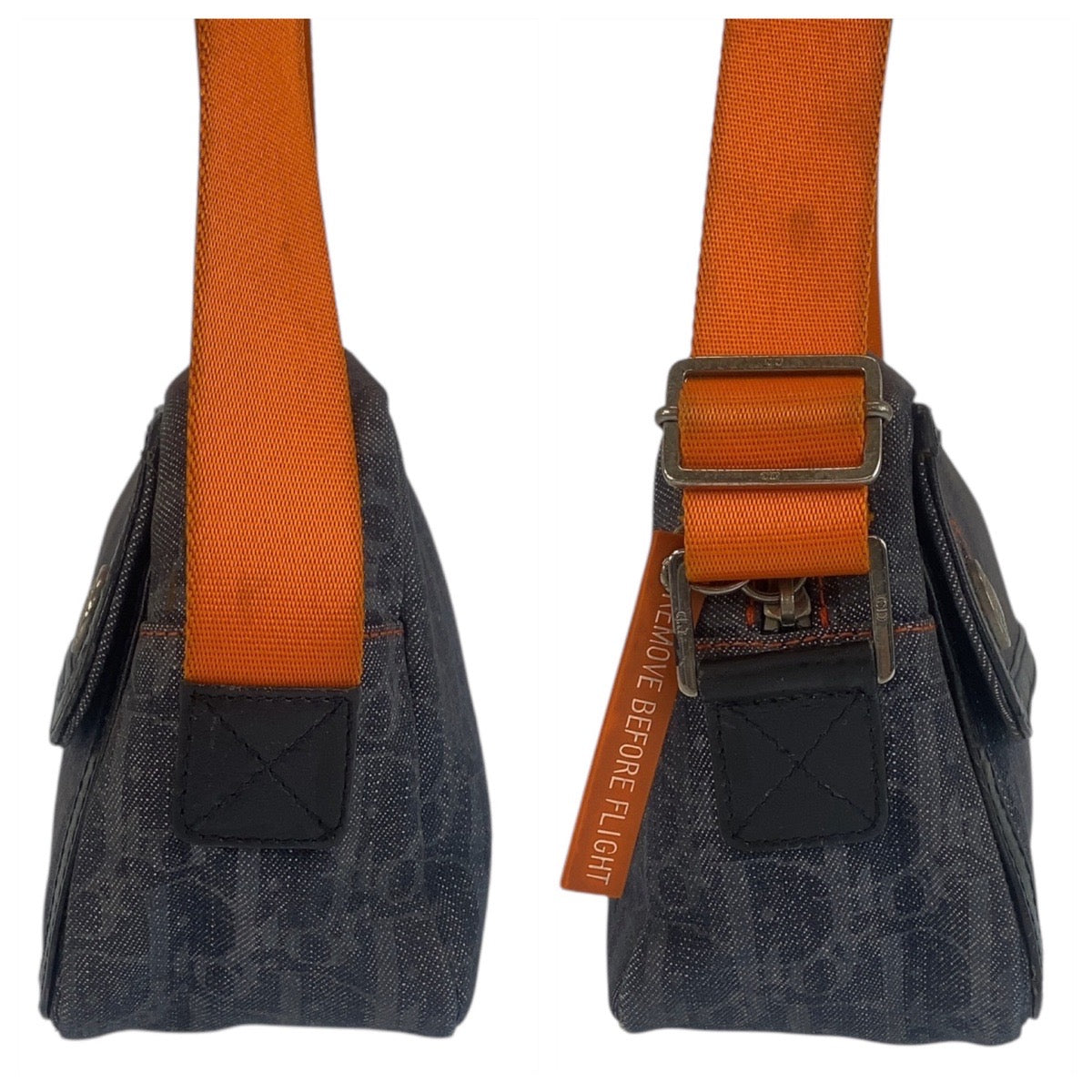 21742
Dior ディオール フライトライン トロッター ネイビー ブラック オレンジ シルバー金具 キャンバス ショルダーバッグ ポシェット レディース ABP52