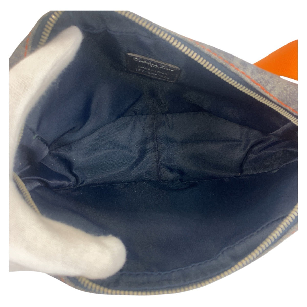 21742
Dior ディオール フライトライン トロッター ネイビー ブラック オレンジ シルバー金具 キャンバス ショルダーバッグ ポシェット レディース ABP52