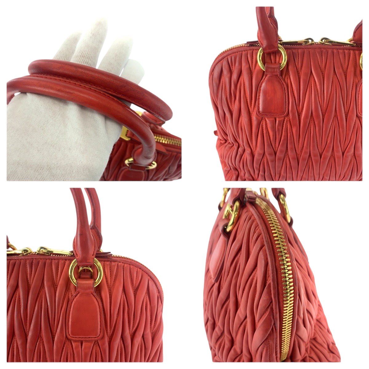 21743
MIUMIU ミュウミュウ マテラッセ オレンジ ゴールド金具 レザー 5BB097 ショルダーバッグ ハンドバッグ 2way レディース AB52