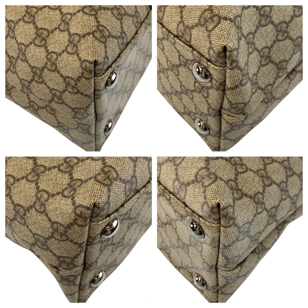 21746
GUCCI Beige Brown GG Supreme Canvas / Leather 114288 Tote Bag Shoulder Bag Ladies ABP48