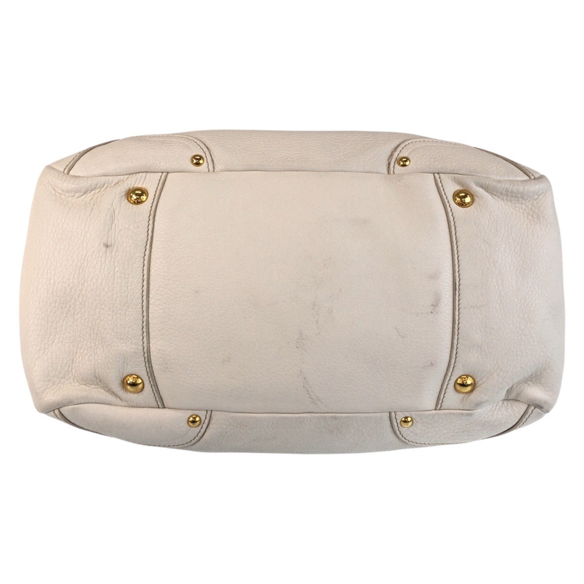 21753
PRADA プラダ ヴィッテロダイノ ホワイト アイボリー ゴールド金具 レザー トートバッグ ショルダーバッグ 2way レディース AB46