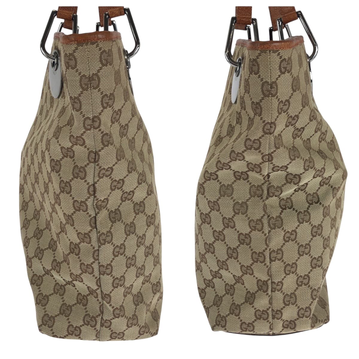 21755
GUCCI グッチ ブラウン シルバー金具 GGキャンバス 120836 トートバッグ ショルダーバッグ レディース A46