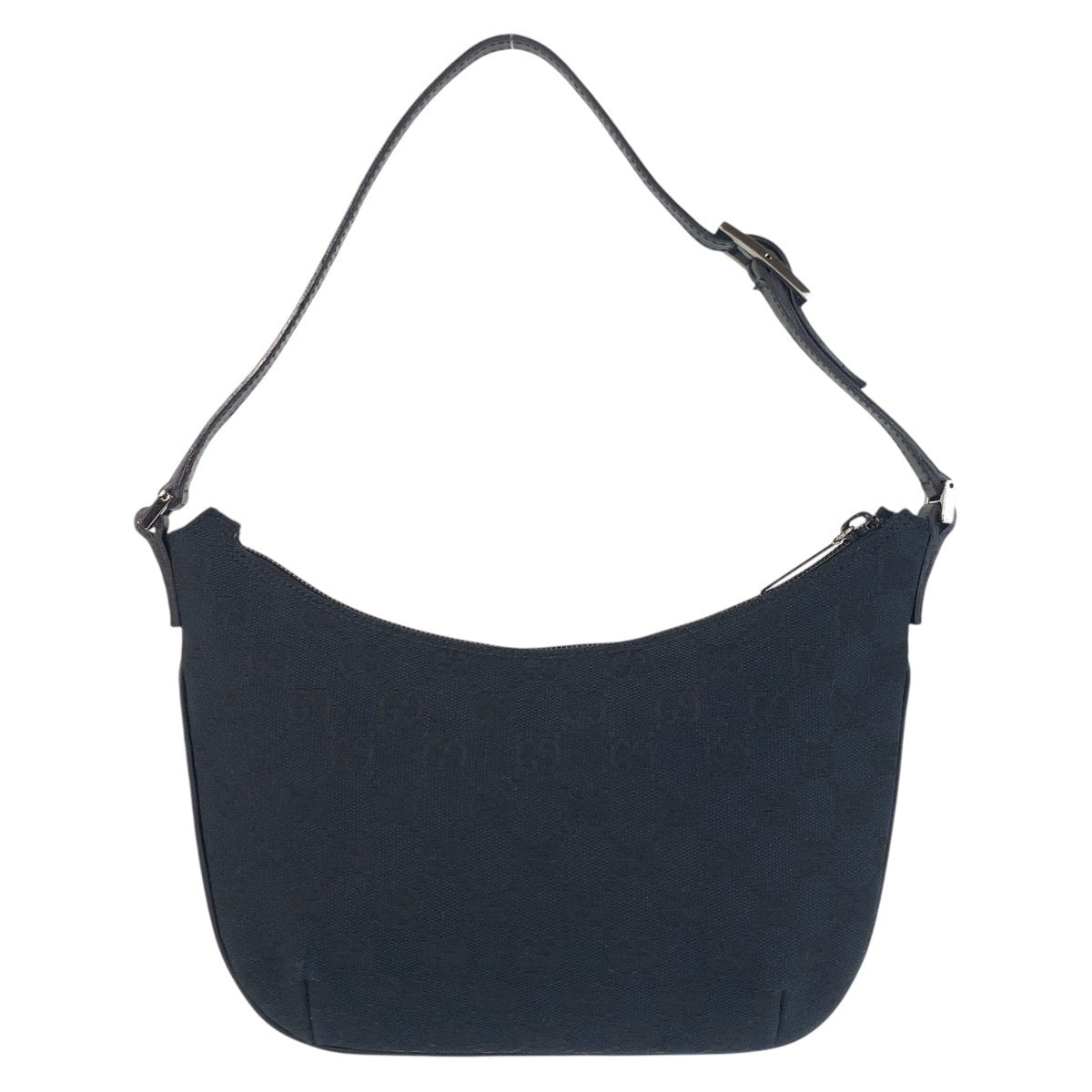 21756
GUCCI Black GG Canvas / Leather 005 0813 Shoulder Bag Ladies A46