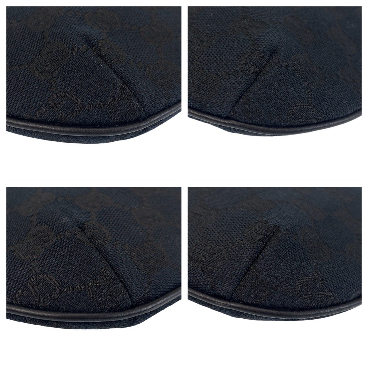 21756
GUCCI Black GG Canvas / Leather 005 0813 Shoulder Bag Ladies A46