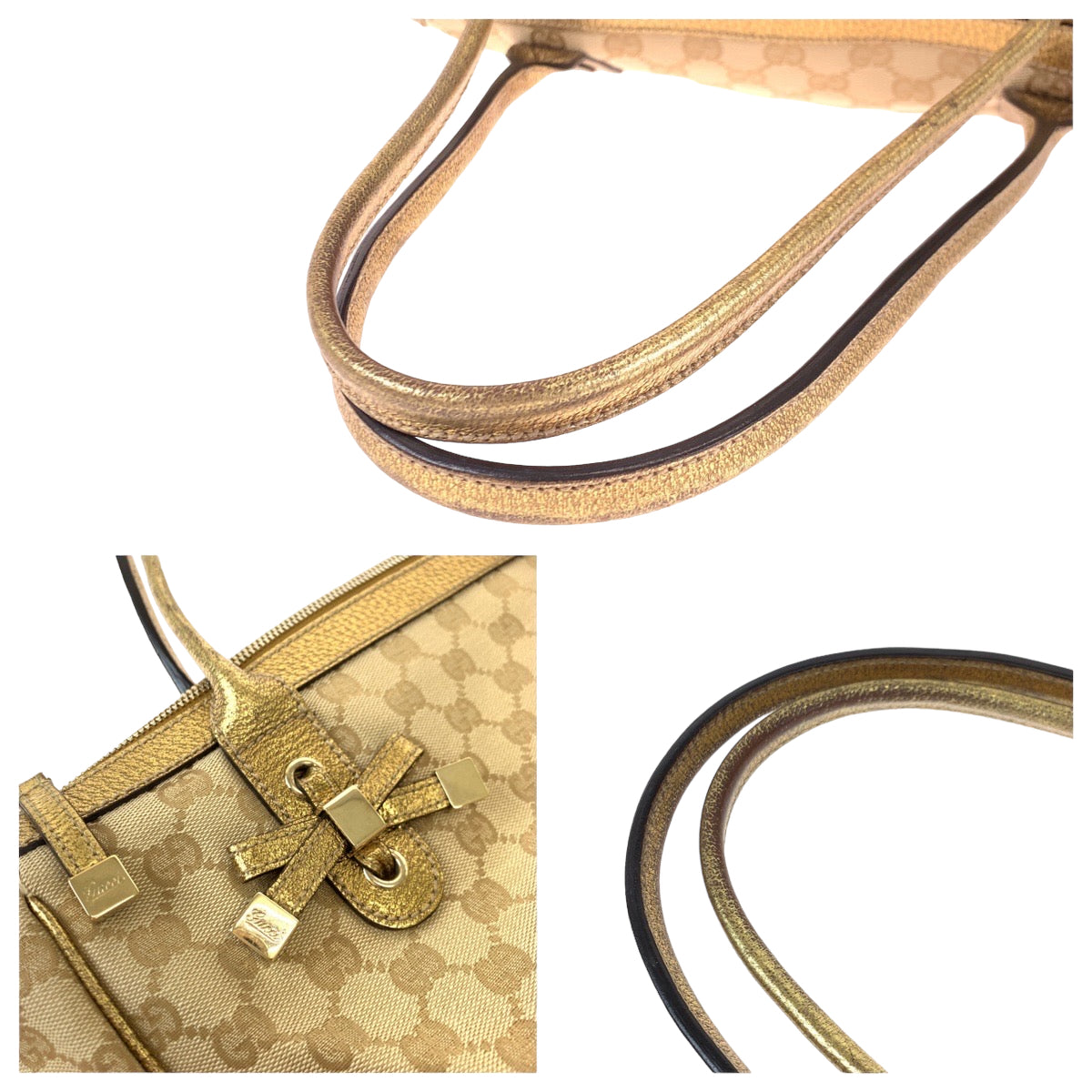 21758
GUCCI グッチ プリンシー ゴールド GGキャンバス / レザー 177052 トートバッグ ショルダーバッグ ハンドバッグ レディース ABP33