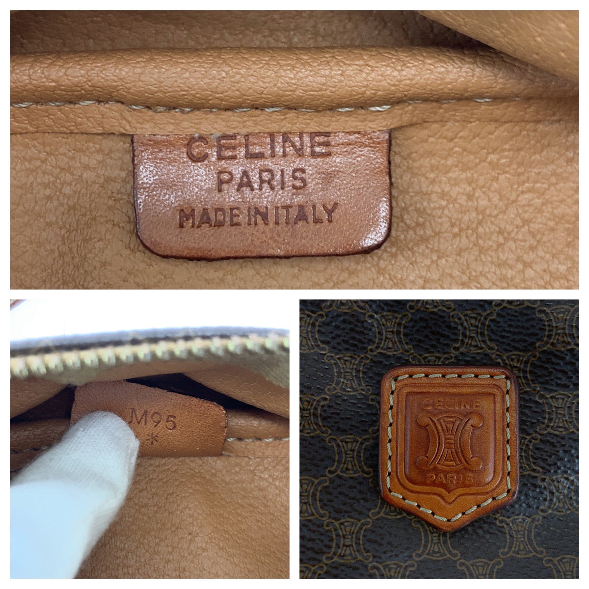 21771
CELINE セリーヌ ヴィンテージ マカダム ダークブラウン ブラウン ゴールド金具 PVC ショルダーバッグ バニティバッグ 2way レディース AB27