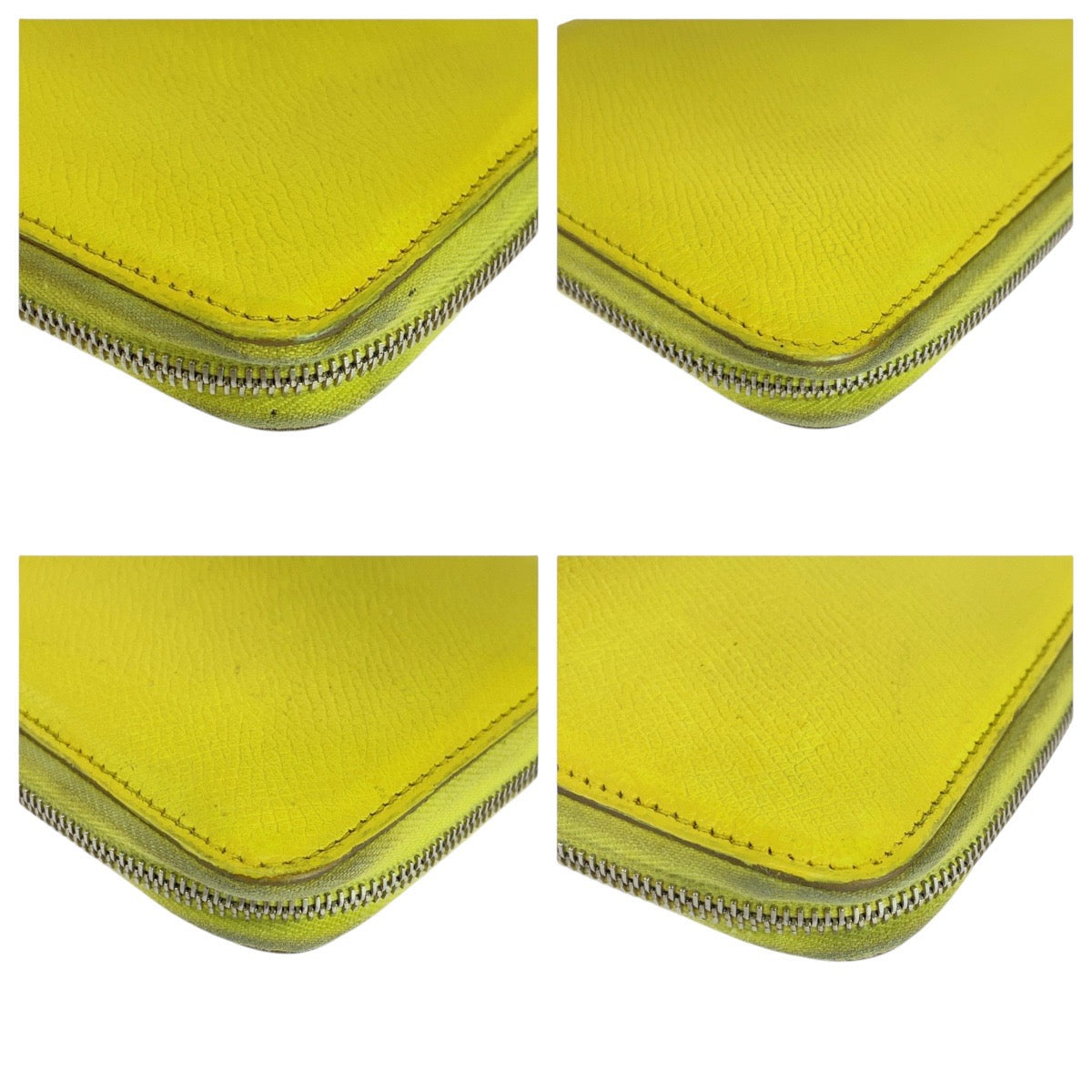 21774
HERMES エルメス アザップロング シルクイン ライトイエロー シルバー金具 ヴォーエプソン 長財布 ロングウォレット □Q刻印 レディース AB40