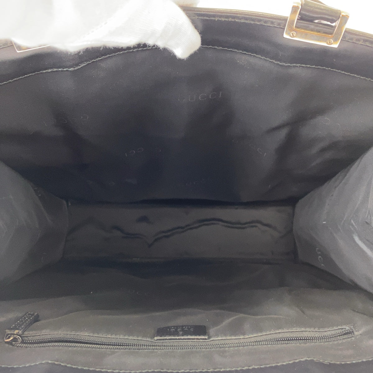 21776
GUCCI Jackie Black Silver Hardware GG Canvas / Leather 002 1064 Tote Bag Handbag Women's ABP40