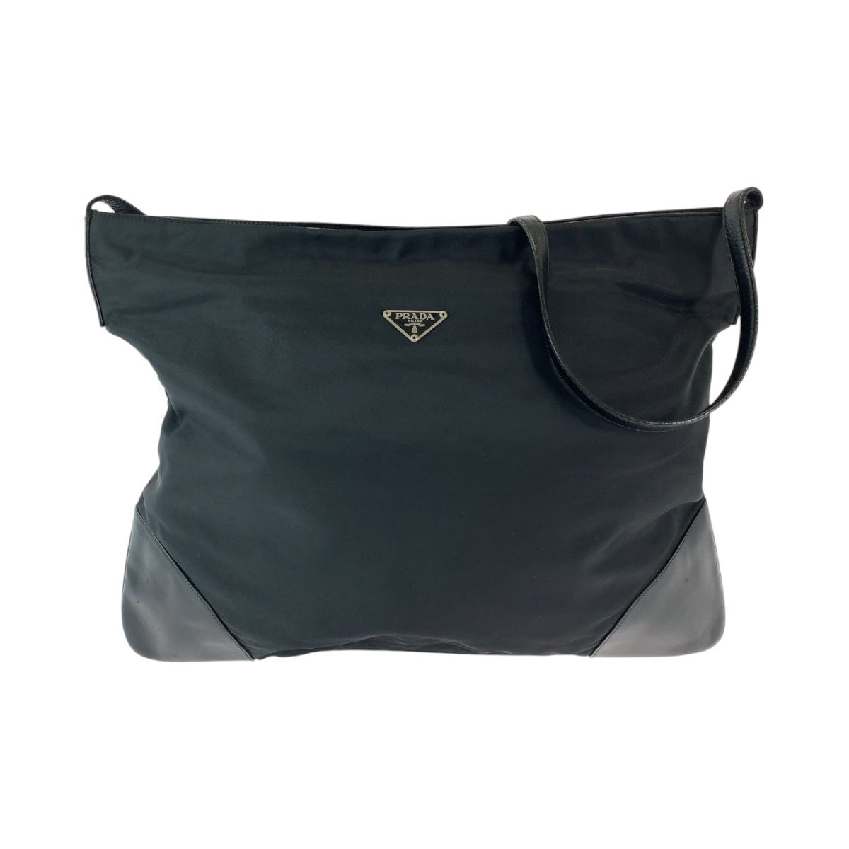 21791
PRADA プラダ テスート 三角ロゴプレート ブラック 黒 ナイロン ショルダーバッグ メッセンジャーバッグ メンズ ABP40