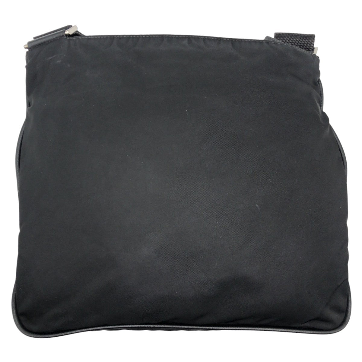 21792
PRADA Tessuto Triangle Logo Plate Unisex Black Silver Hardware Nylon Shoulder Bag Pochette Women's ABP40