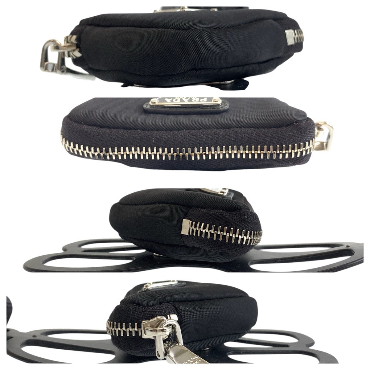 21812
PRADA プラダ テスート 三角ロゴプレート ブラック 黒 シルバー金具 ナイロン / ゴム 携帯・スマホアクセサリー スマホケース iPhoneケース スマートフォンホルダー レディース A35