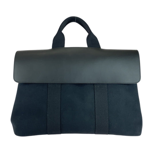 21816
HERMES エルメス ヴァルパライソMM ブラック 黒 シルバー金具 トワルシェブロン / レザー トートバッグ ハンドバッグ レディース SA98