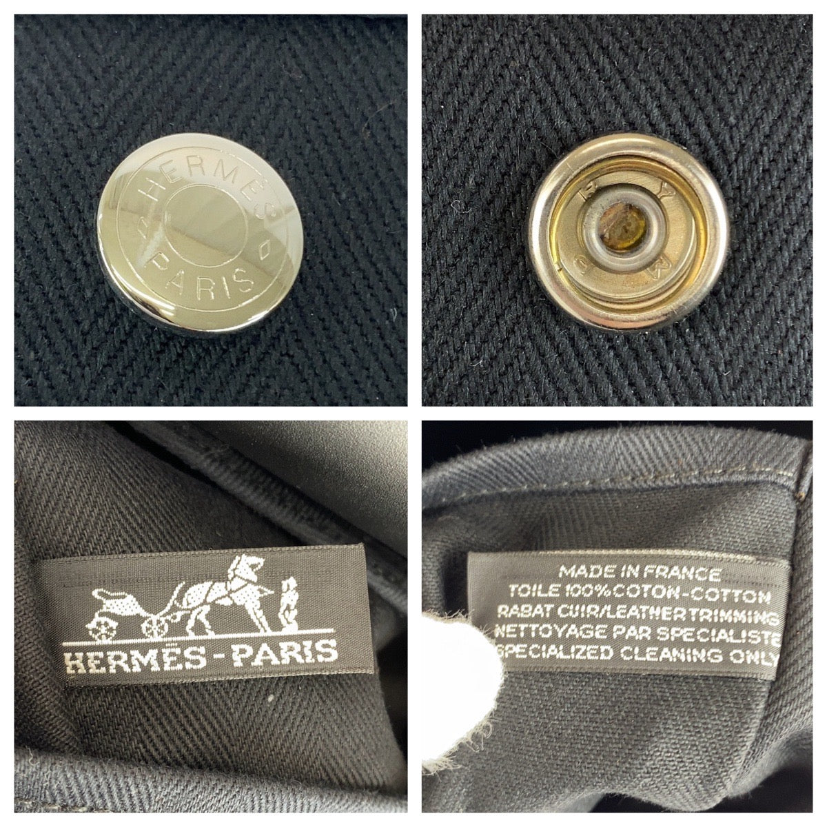 21816
HERMES エルメス ヴァルパライソMM ブラック 黒 シルバー金具 トワルシェブロン / レザー トートバッグ ハンドバッグ レディース SA98