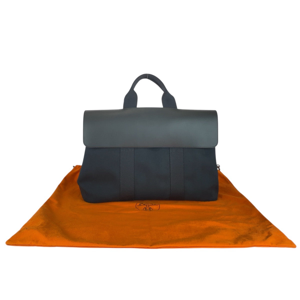 21816
HERMES エルメス ヴァルパライソMM ブラック 黒 シルバー金具 トワルシェブロン / レザー トートバッグ ハンドバッグ レディース SA98