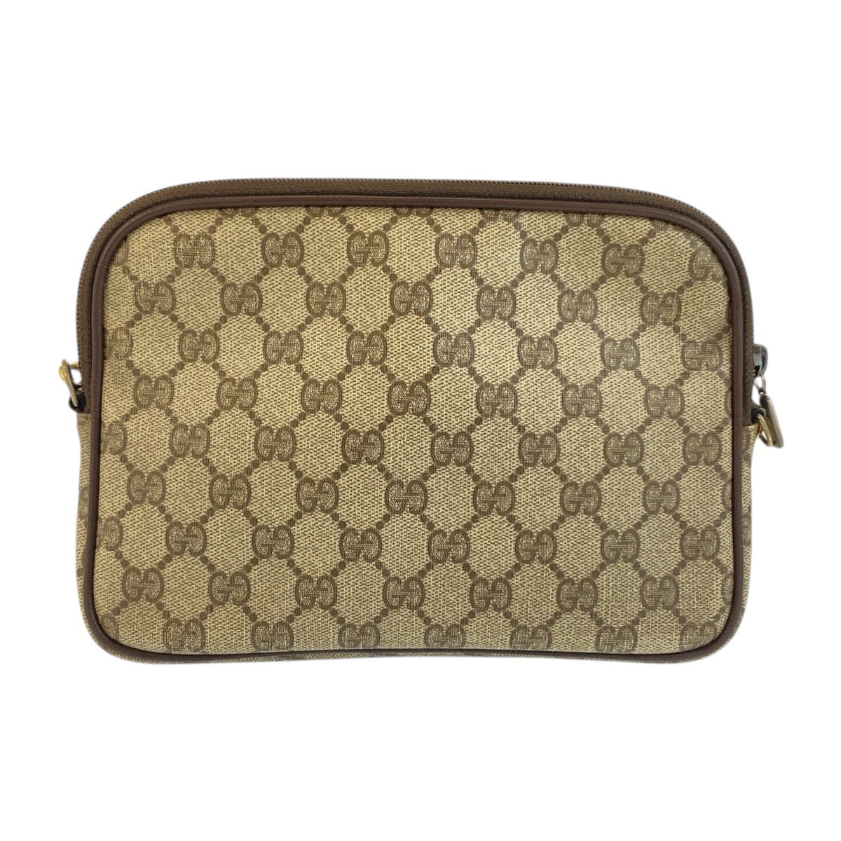 21815
GUCCI グッチ ヴィンテージ オールドグッチ ベージュ ブラウン ゴールド金具 GGスプリームキャンバス / レザー 97 02 068 ショルダーバッグ ポシェット レディース B12