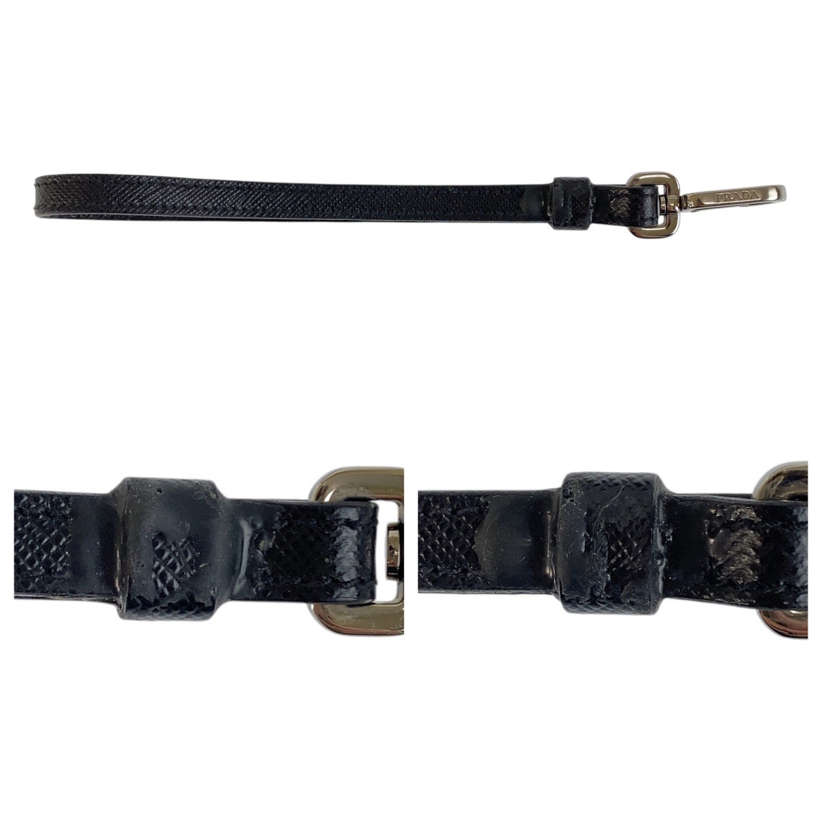 21818
PRADA プラダ サフィアーノ ブラック 黒 シルバー金具 レザー クラッチバッグ セカンドバッグ メンズ ABP50
