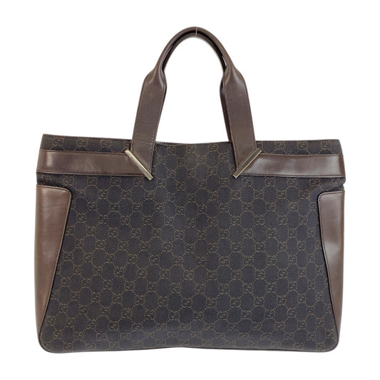 21821
GUCCI グッチ ブラウン シルバー金具 GGキャンバス / レザー 73982 トートバッグ ハンドバッグ レディース ABP35