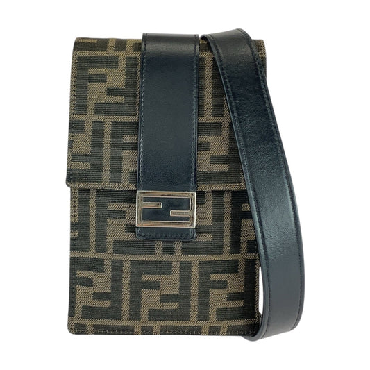 21822
FENDI フェンディ ズッカ ブラウン シルバー金具 キャンバス / レザー 7AR871 A921 ショルダーバッグ ポシェット メンズ ABP58