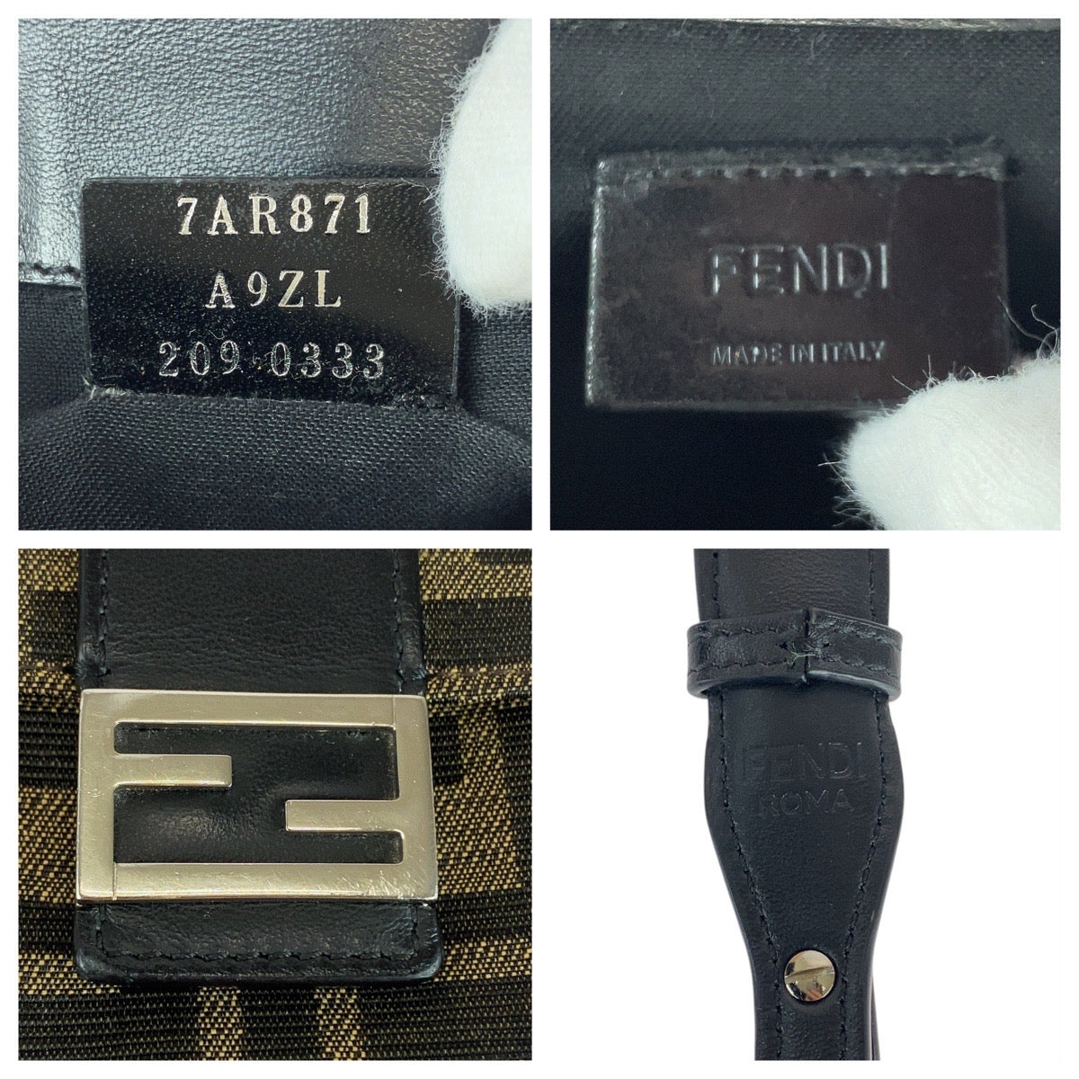 21822
FENDI フェンディ ズッカ ブラウン シルバー金具 キャンバス / レザー 7AR871 A921 ショルダーバッグ ポシェット メンズ ABP58