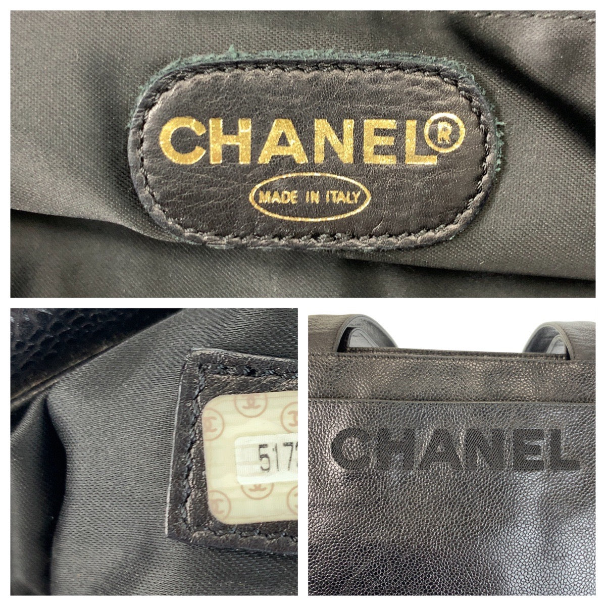22075
CHANEL シャネル ロゴ ブラック 黒 ゴールド金具 レザー トートバッグ ショルダーバッグ レディース AB80