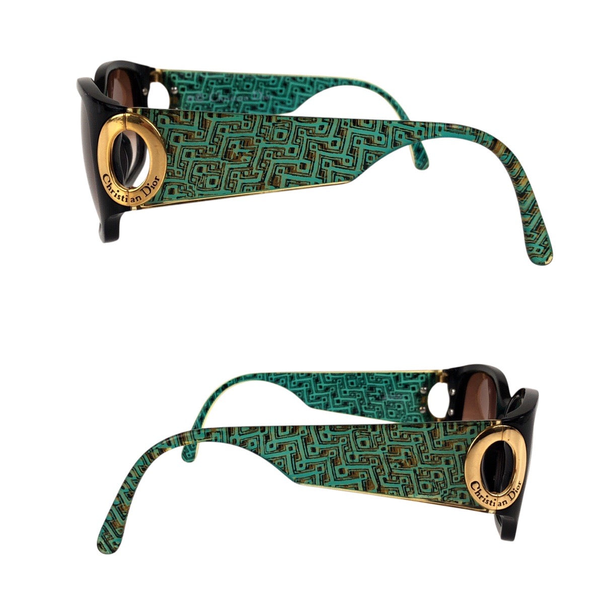 21825
Christian Dior クリスチャンディオール ヴィンテージ グリーン ゴールド金具 プラスチック 2660A 90 57□14 サングラス 男女兼用 スクエア レディース AB15
