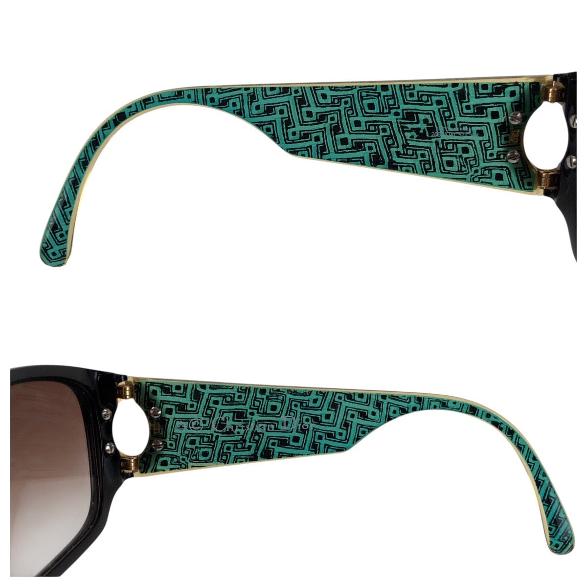 21825
Christian Dior クリスチャンディオール ヴィンテージ グリーン ゴールド金具 プラスチック 2660A 90 57□14 サングラス 男女兼用 スクエア レディース AB15