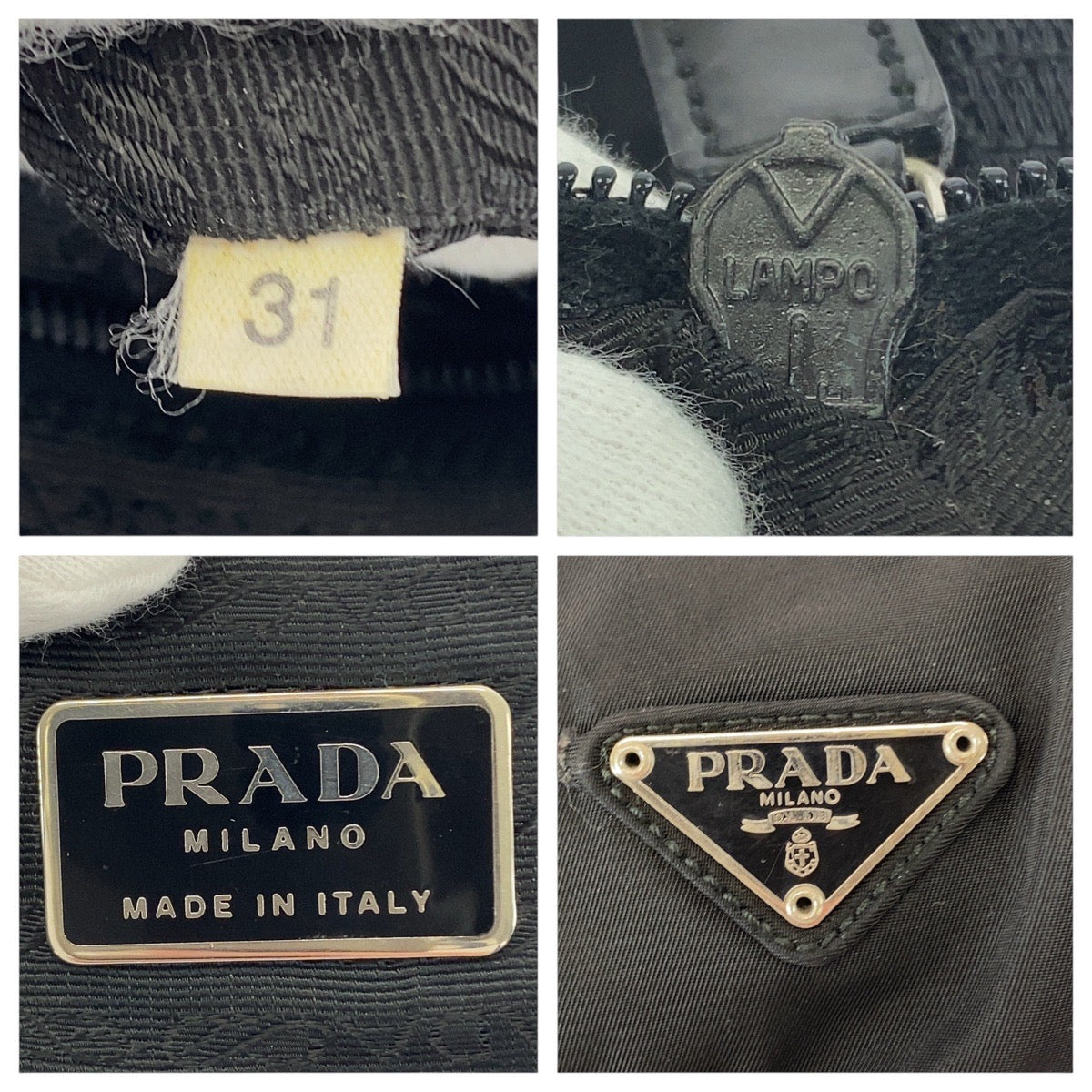 21832
PRADA プラダ テスート 三角ロゴプレート ブラック 黒 シルバー金具 ナイロン ショルダーバッグ メッセンジャーバッグ レディース AB27