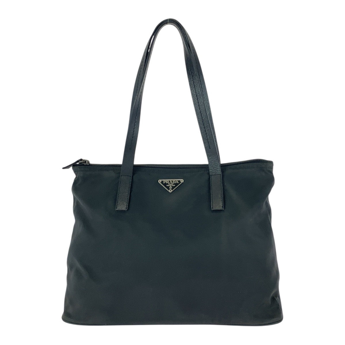 21833
PRADA プラダ テスート 三角ロゴプレート ブラック 黒 シルバー金具 ナイロン / レザー トートバッグ ショルダーバッグ レディース ABP27