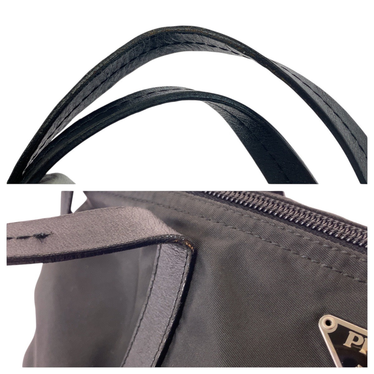 21833
PRADA プラダ テスート 三角ロゴプレート ブラック 黒 シルバー金具 ナイロン / レザー トートバッグ ショルダーバッグ レディース ABP27