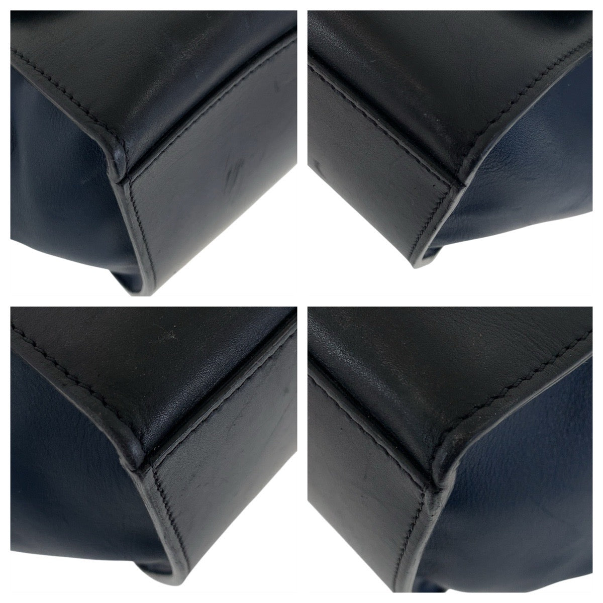 21834
CELINE セリーヌ トラペーズ ネイビー ベージュ ゴールド金具 レザー ハンドバッグ ショルダーバッグ 2WAY レディース B44