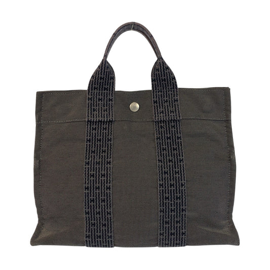 21835
HERMES エルメス エールラインPM グレー シルバー金具 ポリアミド / ポリエステル トートバッグ ハンドバッグ レディース AB20
