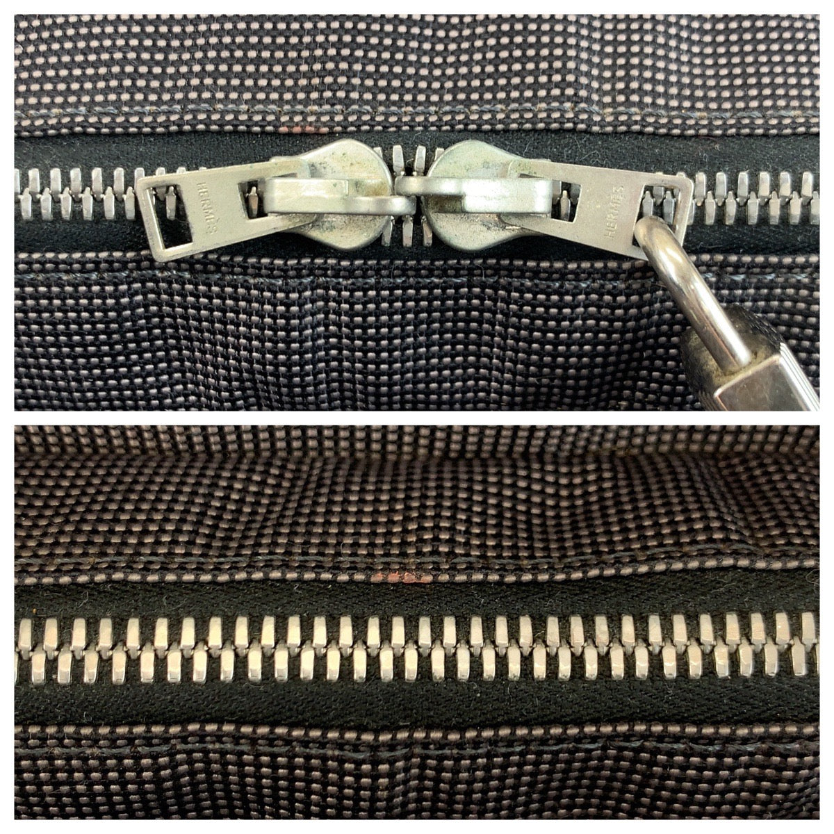 21835
HERMES エルメス エールラインPM グレー シルバー金具 ポリアミド / ポリエステル トートバッグ ハンドバッグ レディース AB20