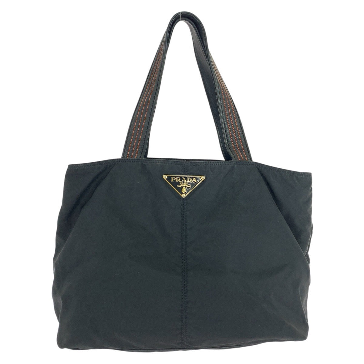 21837
PRADA プラダ テスート 三角ロゴプレート ブラック 黒 ゴールド金具 ナイロン / レザー トートバッグ ショルダーバッグ レディース ABP30