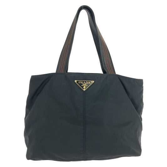 21837
PRADA プラダ テスート 三角ロゴプレート ブラック 黒 ゴールド金具 ナイロン / レザー トートバッグ ショルダーバッグ レディース ABP30