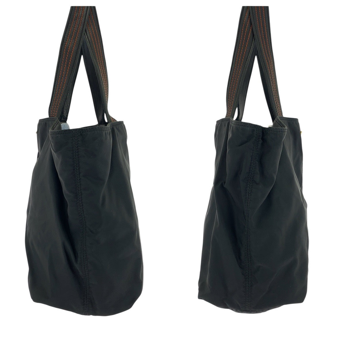 21837
PRADA プラダ テスート 三角ロゴプレート ブラック 黒 ゴールド金具 ナイロン / レザー トートバッグ ショルダーバッグ レディース ABP30