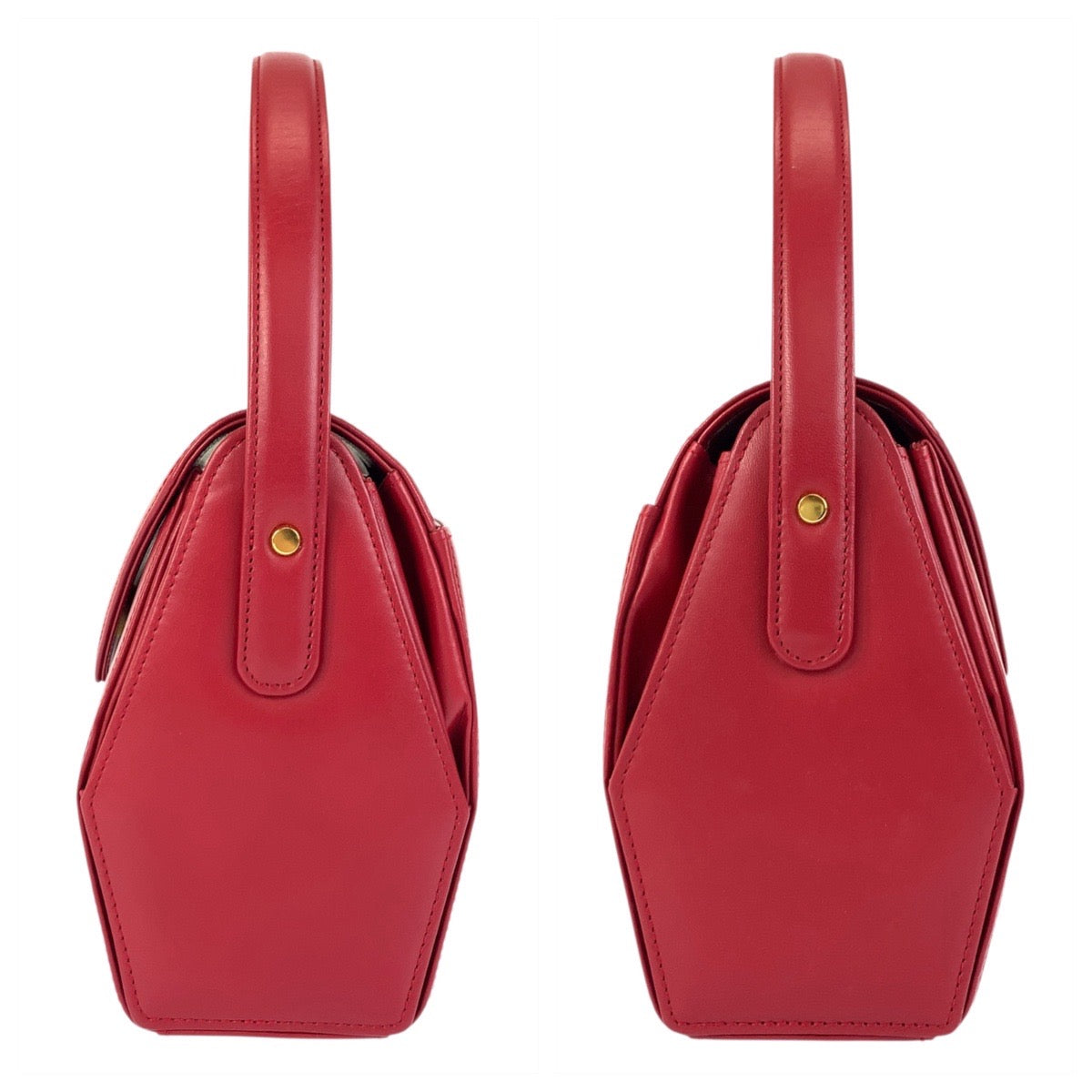 21839
Givenchy Vintage Circle Logo Red Gold Hardware Leather Handbag Ladies A38
