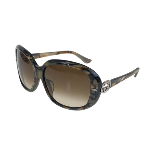 21843
GUCCI グッチ インターロッキング マーブル シルバー ブラウン プラスチック GG 2994/K/S SVFCC 60▫︎15 115 サングラス ウェリントン レディース AB14