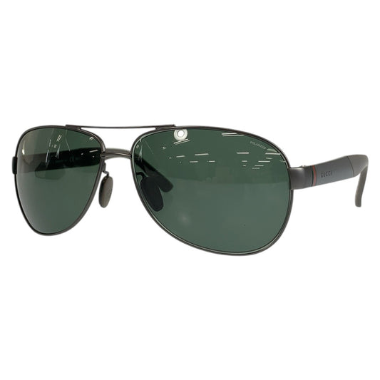 21857
GUCCI グッチ シェリーライン グレー グリーン プラスチック / メタル GG 2229 F/S 8EBUC 64▫︎14 135 サングラス 偏光レンズ ティアドロップ メンズ AB18