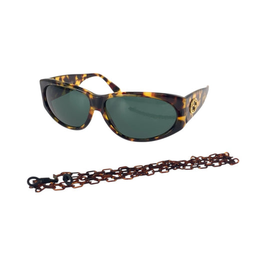 21859
GUCCI グッチ ベッコウ柄 ブラウン ゴールド金具 プラスチック GG 2151/N/S 02Y 62□13 サングラス メガネ 男女兼用 オーバル レディース AB18