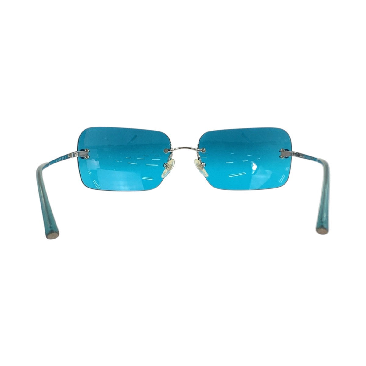 21865
CHANEL シャネル ヴィンテージ ココマーク シルバー ブルー メタル / プラスチック 4017 c.124/53 62▫︎17 120 サングラス スクエア レディース A30