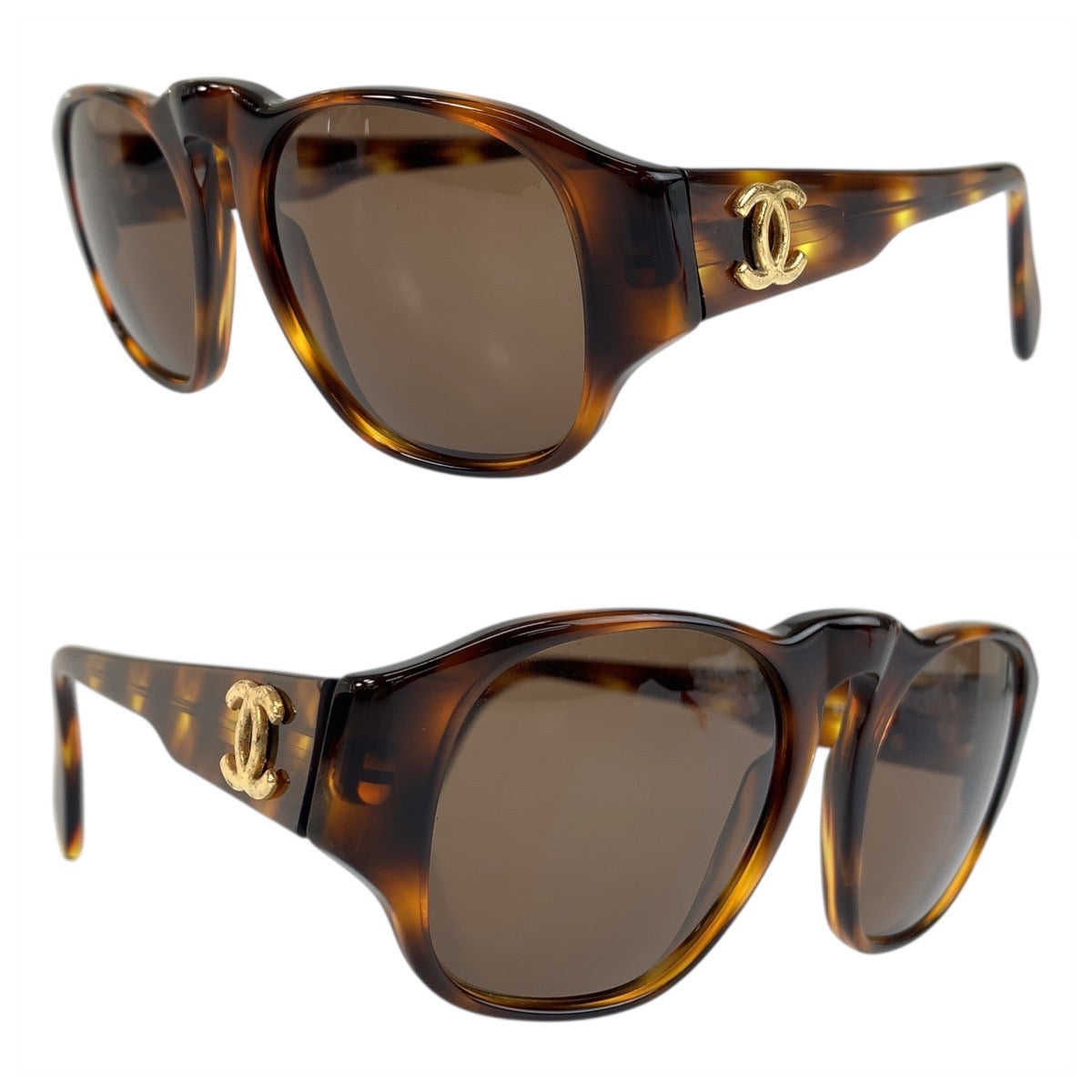 21866
CHANEL シャネル ココマーク マーブル ブラウン ゴールド金具 プラスチック 01452 91235 サングラス ウェリントン レディース A30