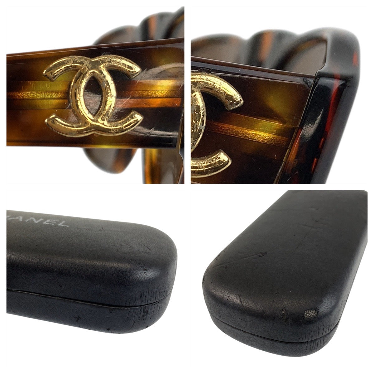 21866
CHANEL シャネル ココマーク マーブル ブラウン ゴールド金具 プラスチック 01452 91235 サングラス ウェリントン レディース A30
