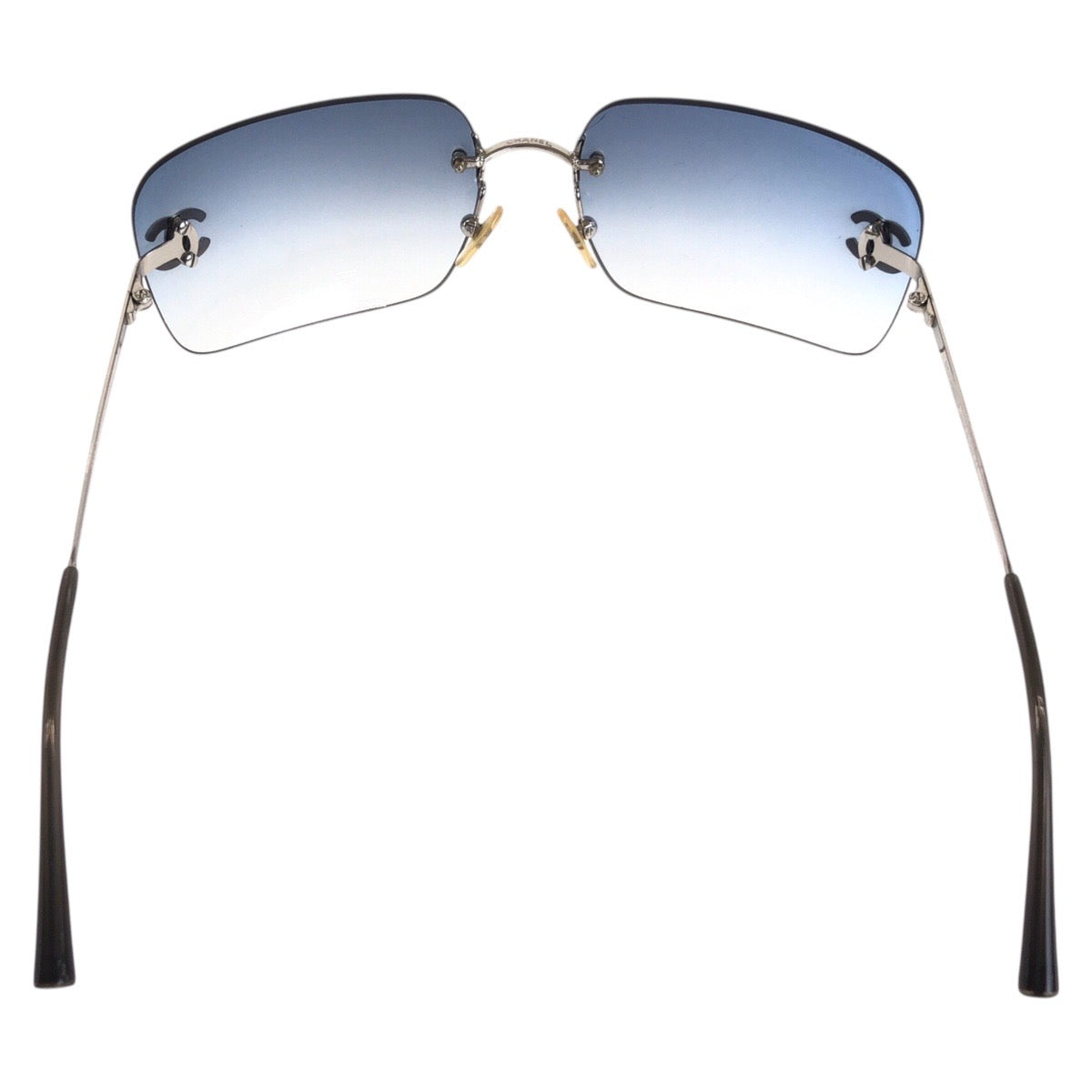 21867
CHANEL シャネル ヴィンテージ ココマーク ブルー シルバー金具 メタル 4017-D C124/55 62□17 120 サングラス 男女兼用 スクエア レディース A30