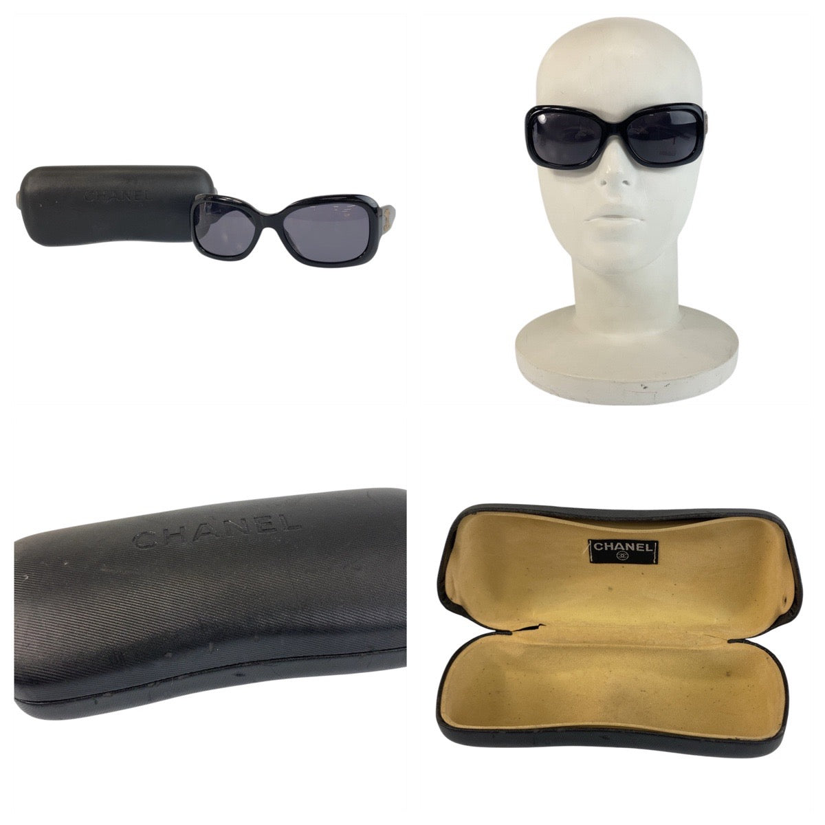 21868
CHANEL シャネル ココマーク ブラック 黒 プラスチック 5102 c501/87 54□17 135 3N サングラス ウェリントン レディース AB28