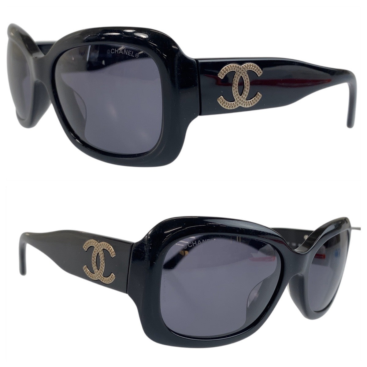 21868
CHANEL シャネル ココマーク ブラック 黒 プラスチック 5102 c501/87 54□17 135 3N サングラス ウェリントン レディース AB28