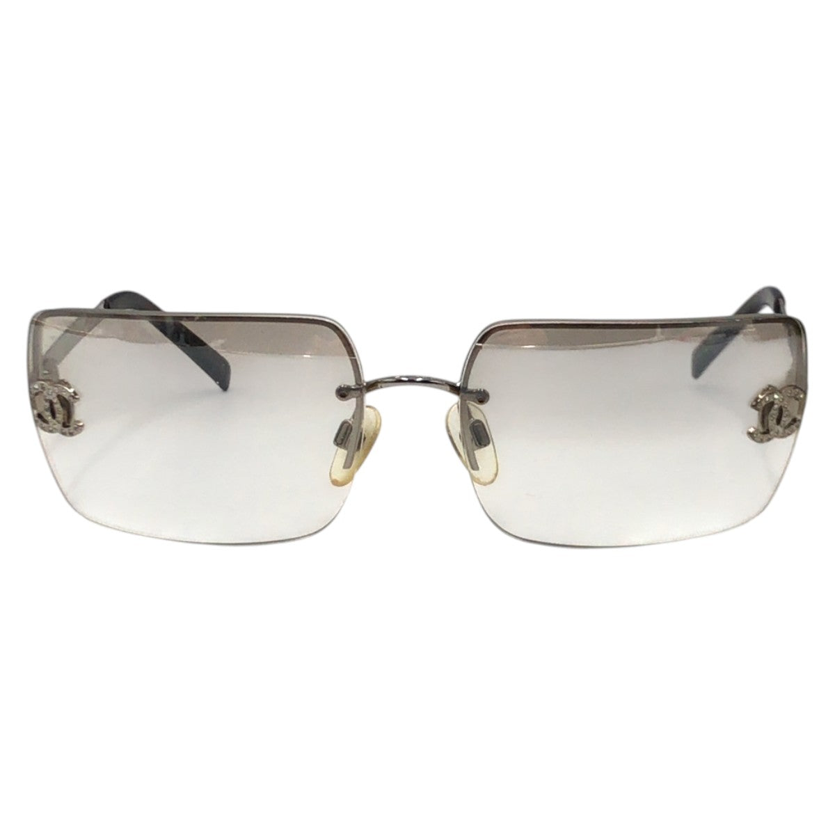 21871
CHANEL シャネル ココマーク ラインストーン ブラウン シルバー メタル 4092-B 62▫︎15 サングラス スクエア レディース ABP30