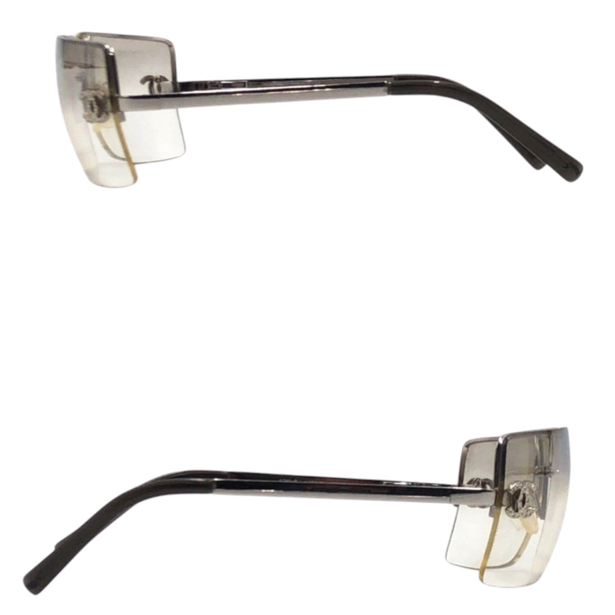 21871
CHANEL シャネル ココマーク ラインストーン ブラウン シルバー メタル 4092-B 62▫︎15 サングラス スクエア レディース ABP30