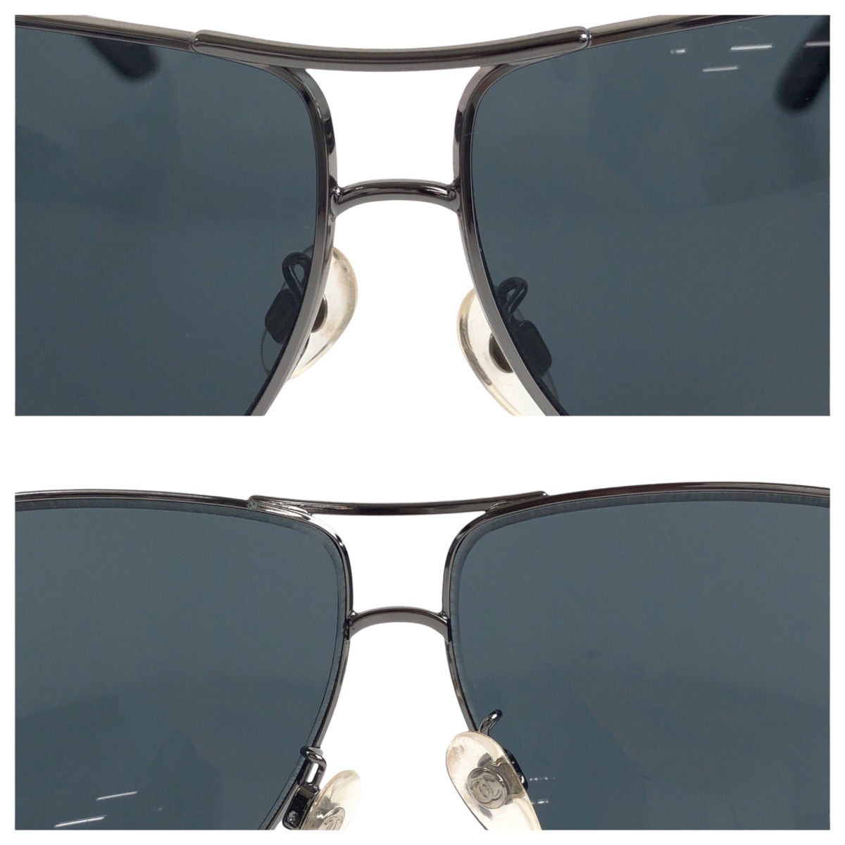 21872
CHANEL シャネル ココマーク グレー シルバー金具 プラスチック / メタル 4128 c.108/87 64□11 125 サングラス メガネ 男女兼用 ティアドロップ レディース A30